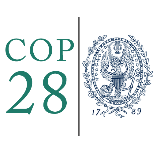 Logo for georgetown Qatar's COP28 website